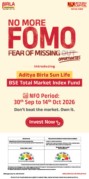 ABSL MF BSE Total Market Index Fund NFO 300x600