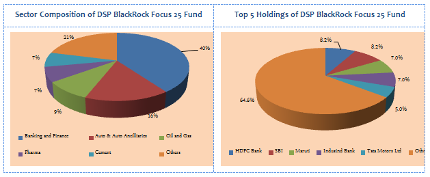 Mutual Fund - Sector Composition and Top 5 Holdings of DSP BlackRock Focus 25 Fund