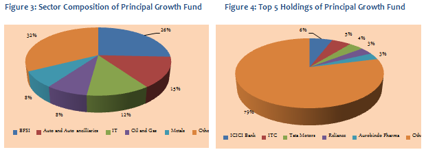 Diversified Equity Funds - Sector Composition and Top 5 Holdings of Principal Growth Fund
