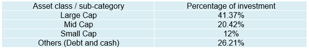 Mutual Fund - Investment portfolio in different market caps