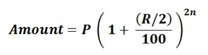 Personal Finance - Half-yearly compounding interest formula