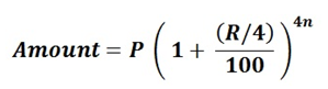 Personal Finance - Quarterly compounding interest formula