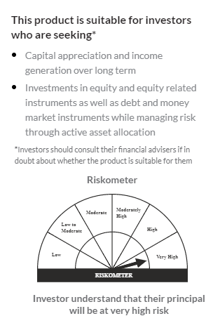 Mutual Funds - AXIS RETIREMENT SAVINGS FUND– Dynamic PLAN Riskometer