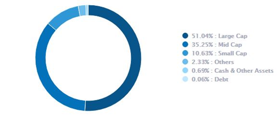 Mutual Funds - Market cap composition of Principal Emerging Bluechip Fund