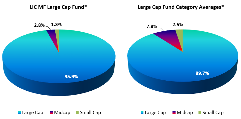 LIC MF Large Cap Fund placed relative to peers from a risk standpoint