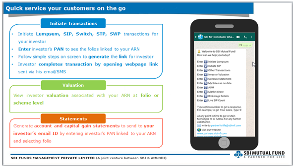 Mutual Funds - Initiate transactions using WhatsApp facility
