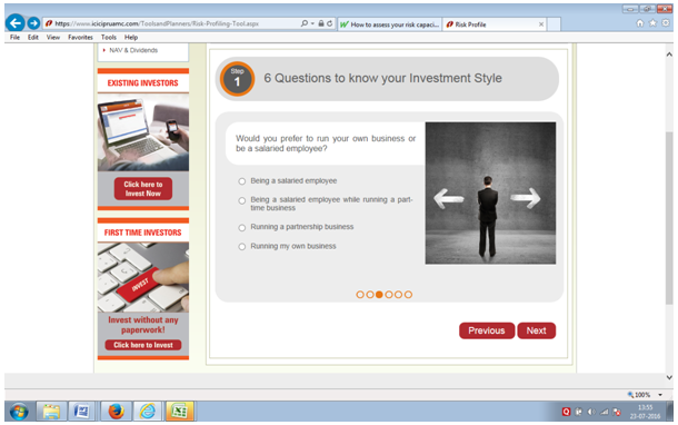 ICICI Prudential Mutual Fund’s Risk Profiling tool ICICI Prudential Mutual Fund’s Risk Profiling tool
