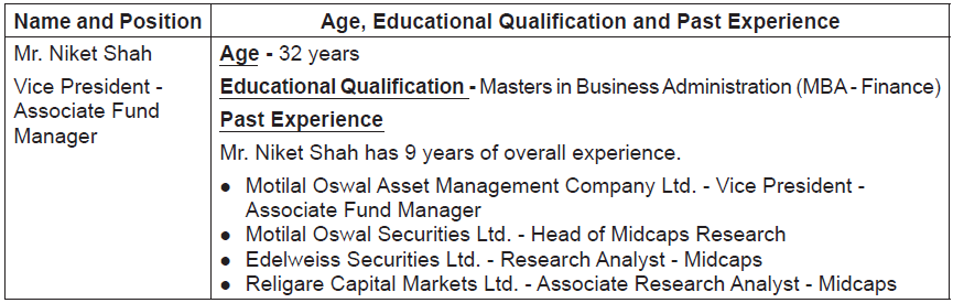 Fund Manager and Key Personnel