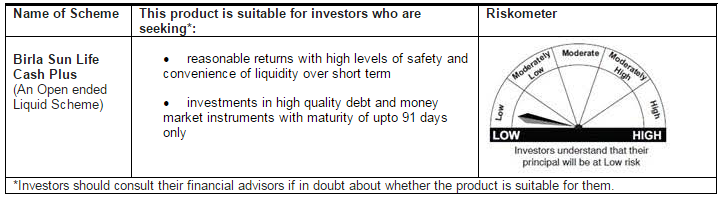Birla Sun Life Cash Plus Birla Sun Life Cash Plus