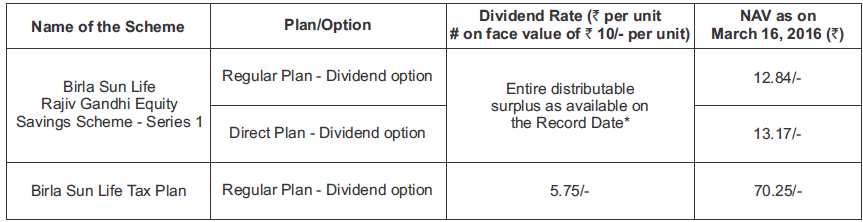 Record Date for Dividend