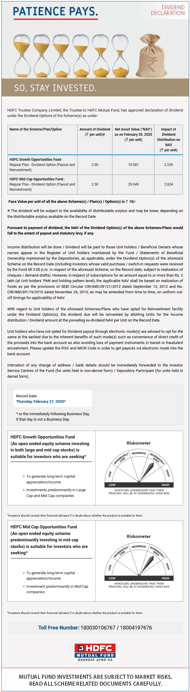 HDFC Mid-Cap Opportunities Fund & HDFC Growth Opportunities Fund