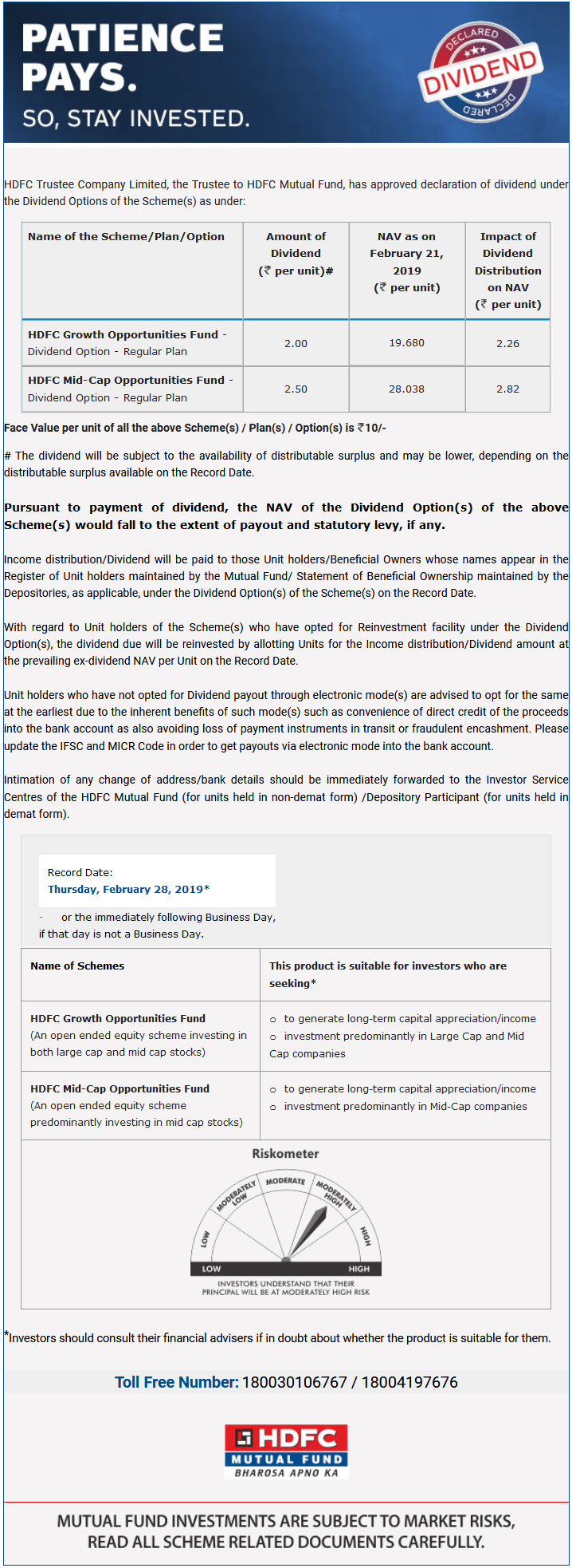 HDFC Growth Opportunities Fund & HDFC Mid-Cap Opportunities Fund
