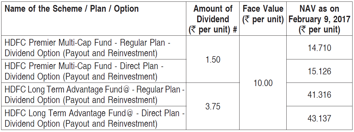 HDFC Premier Multi Cap Fund and HDFC Long Term Advantage Fund
