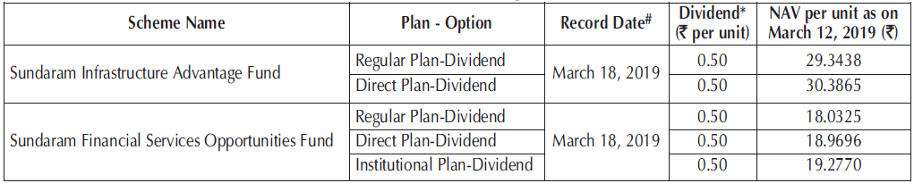 Sundaram Infrastructure Advantage Fund and Sundaram Financial Services Opportunities Fund