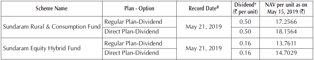 Sundaram Rural & Consumption Fund and Sundaram Equity Hybrid Fund Sundaram Rural & Consumption Fund and Sundaram Equity Hybrid Fund
