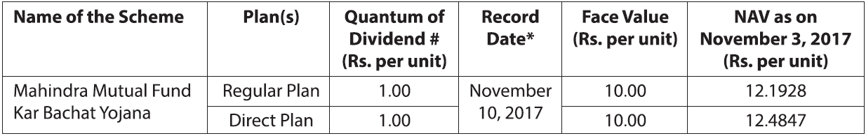 Mahindra Mutual Fund Kar Bachat Yojana Mahindra Mutual Fund Kar Bachat Yojana