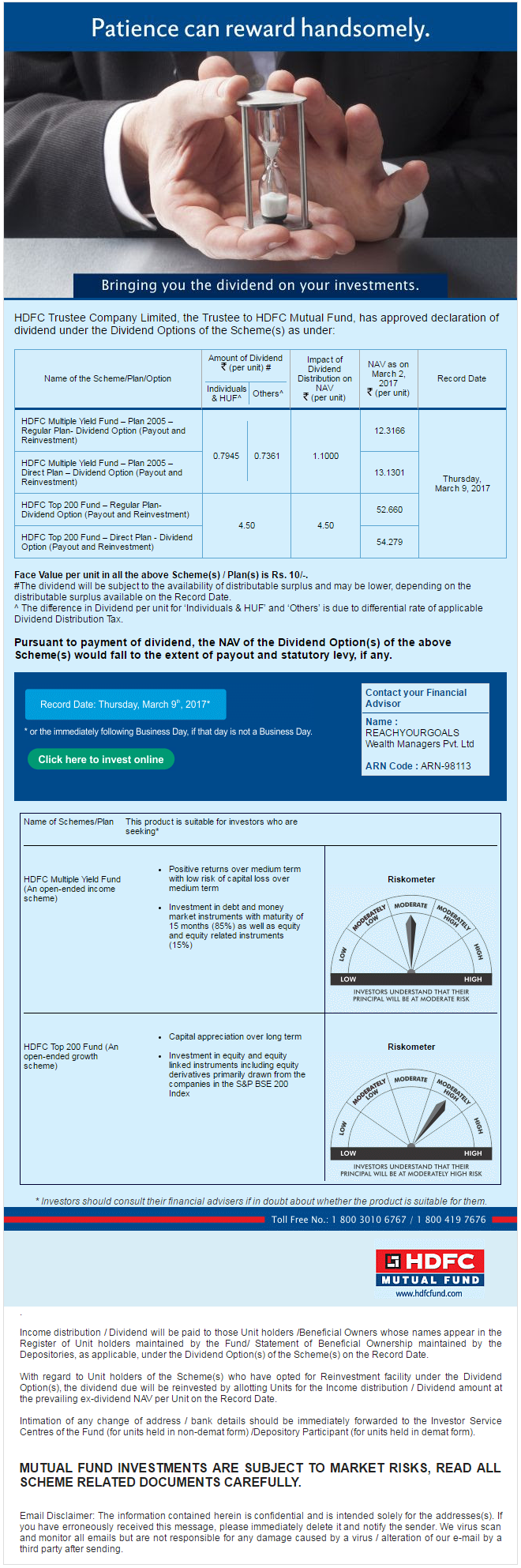 HDFC Top 200 Fund and HDFC Multiple Yield Fund