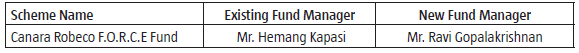 New Fund Manager New Fund Manager