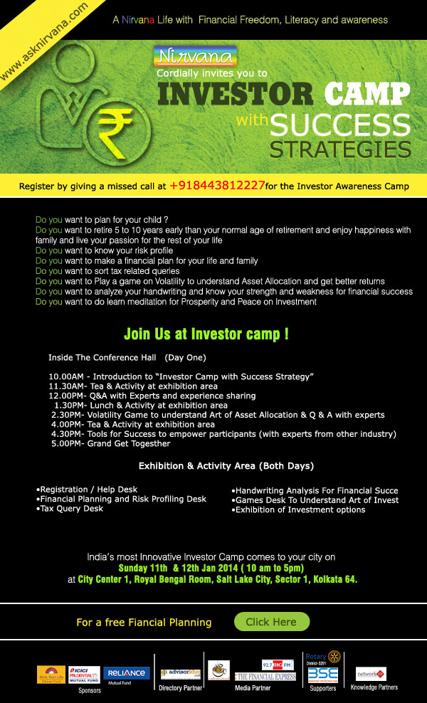 Nirvana to organize INVESTOR CAMP WITH SUCCESS STRATEGIES both for advisors and investors in 24 cities