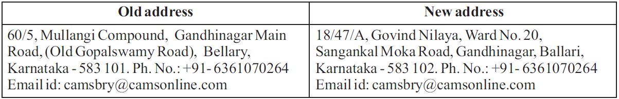 Shifting of CAMS Office Shifting of CAMS Office